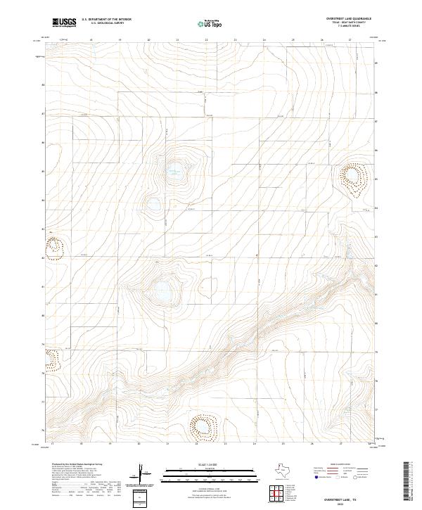 Overstreet Lake, TX — USGS 7.5-minute topo (2022)