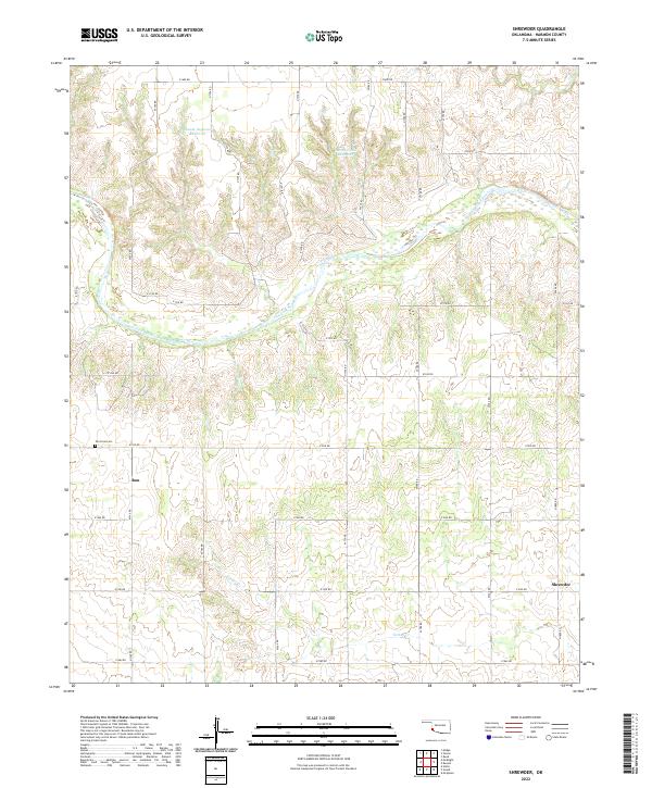 Shrewder, OK — USGS 7.5-minute topo (2022)