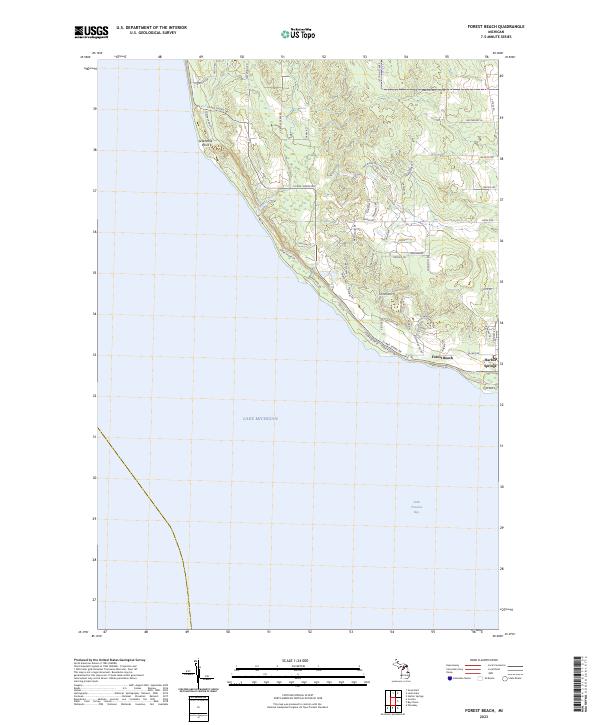 Forest Beach, MI — USGS 7.5-minute topo (2023)