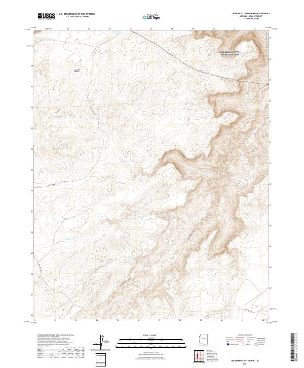 Milkweed Canyon NW, AZ — USGS 7.5-minute topo (2021)