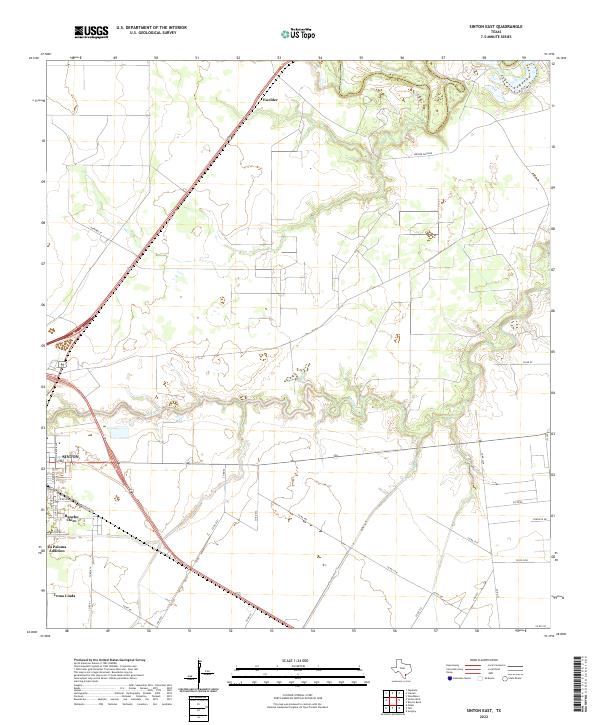 Sinton East, TX — USGS 7.5-minute topo (2022)