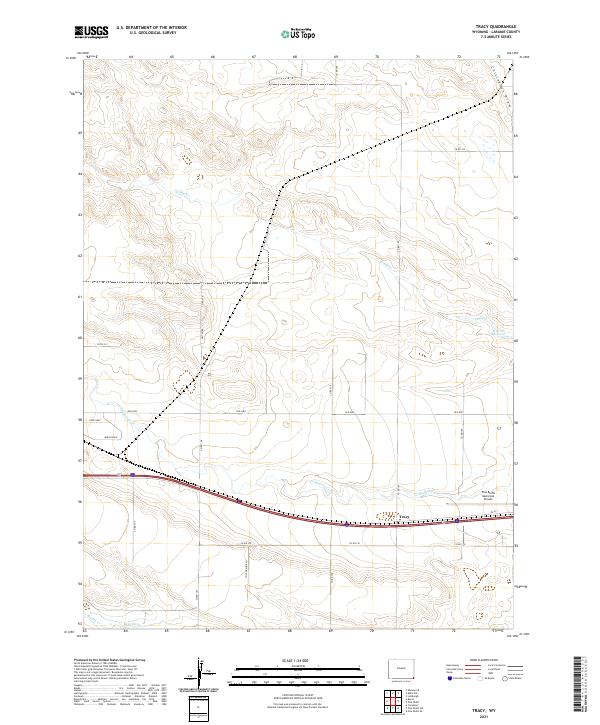 Tracy, WY — USGS 7.5-minute topo (2021)