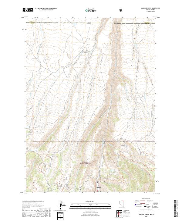 Jarbidge North, NV-ID — USGS 7.5-minute topo (2021)