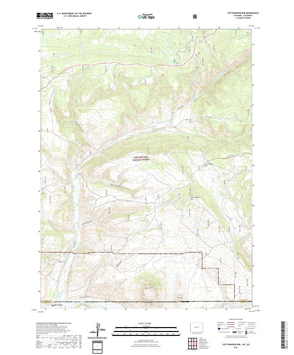 Cottonwood Rim, WY-CO — USGS 7.5-minute topo (2021)