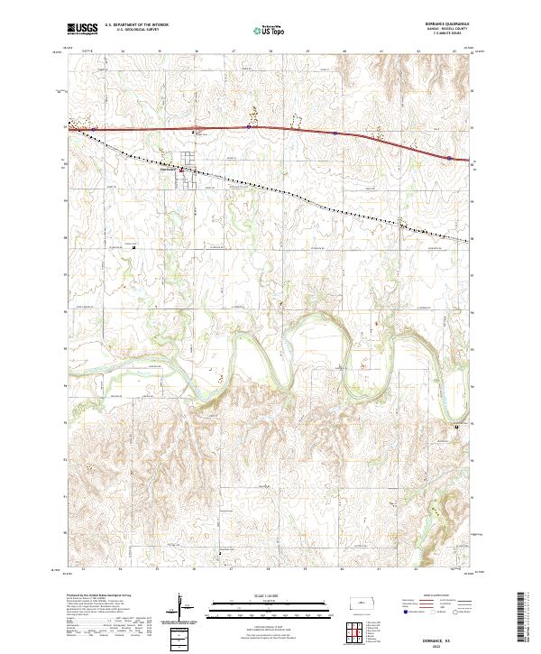 Dorrance, KS — USGS 7.5-minute topo (2022)