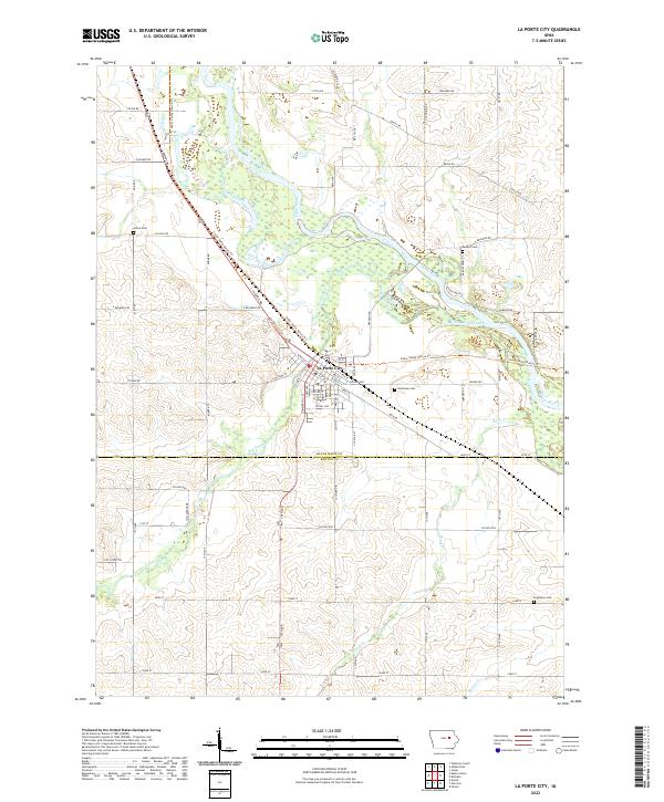 La Porte City, IA — USGS 7.5-minute topo (2022)