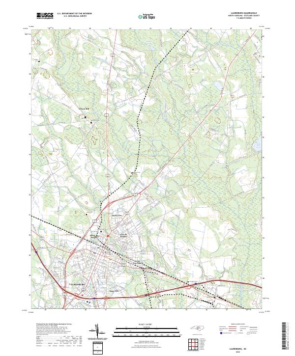 Laurinburg, NC — USGS 7.5-minute topo (2022)