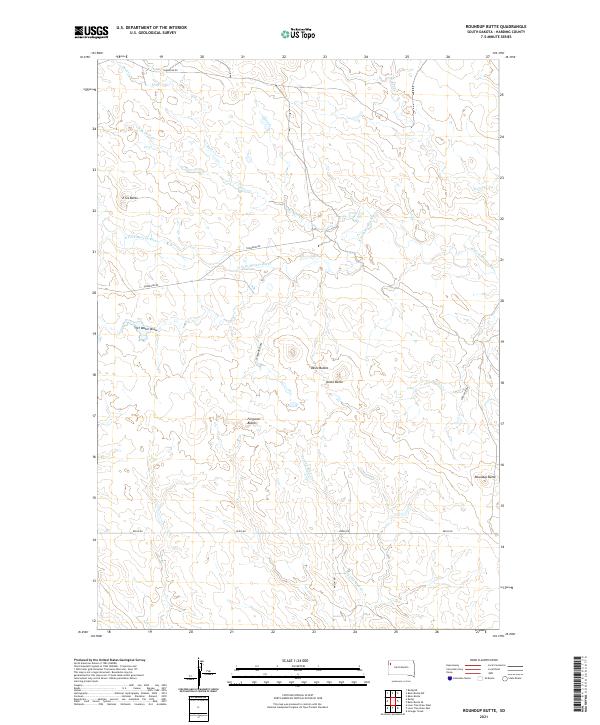 Roundup Butte, SD — USGS 7.5-minute topo (2021)
