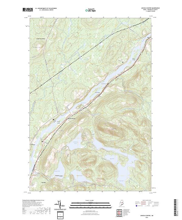 Lincoln Center, ME — USGS 7.5-minute topo (2024)