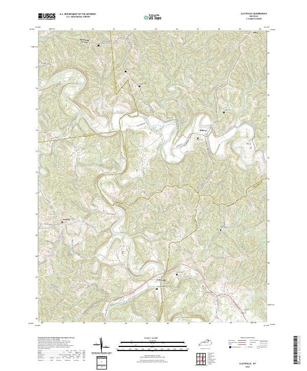 Claysville, KY — USGS 7.5-minute topo (2022)