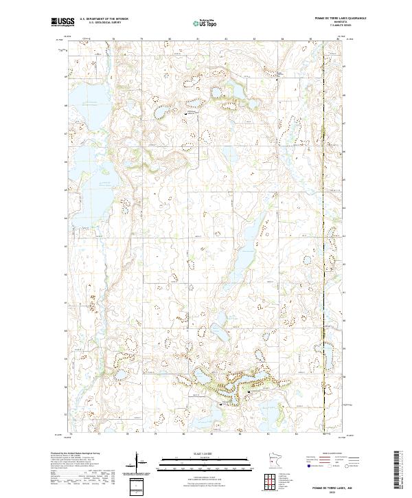 Pomme De Terre Lakes, MN — USGS 7.5-minute topo (2022)