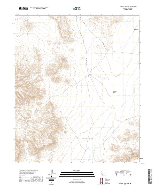 West of Ventana, AZ — USGS 7.5-minute topo (2021)