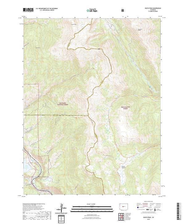 South Peak, CO — USGS 7.5-minute topo (2022)