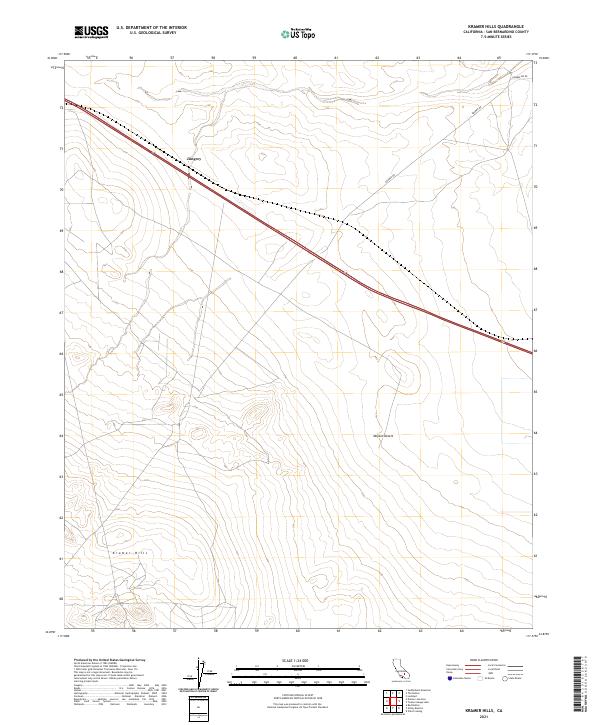 Kramer Hills, CA — USGS 7.5-minute topo (2021)