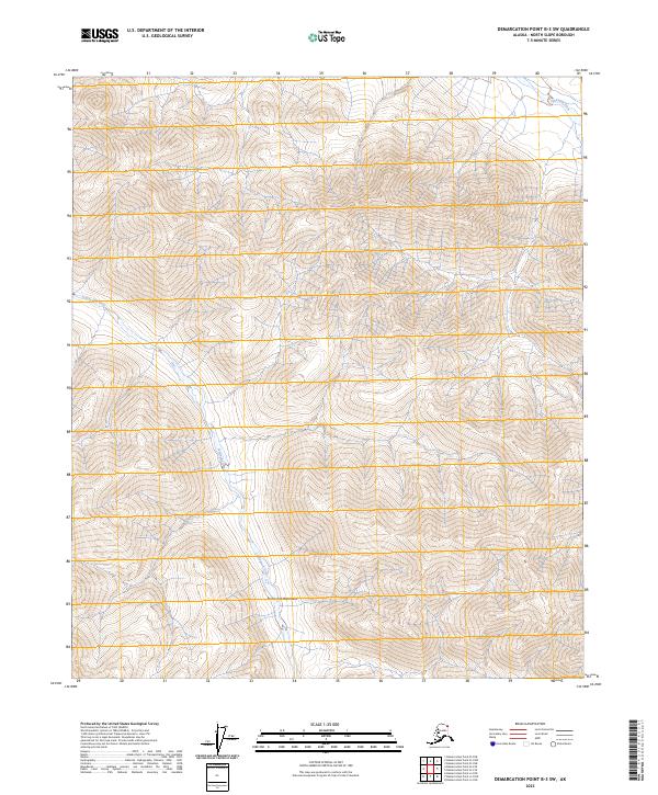 Demarcation Point B-3 SW, AK — USGS 7.5-minute topo (2023)