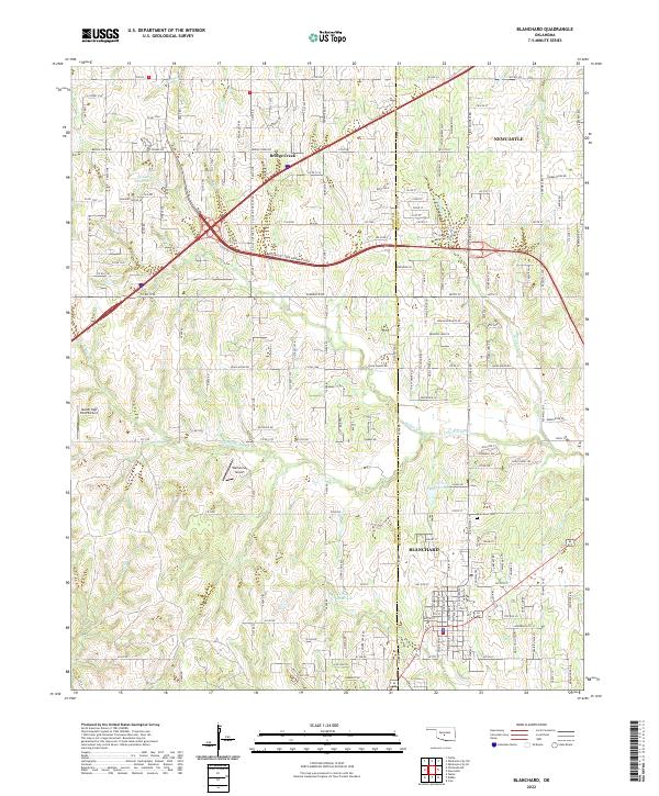 Blanchard, OK — USGS 7.5-minute topo (2022)