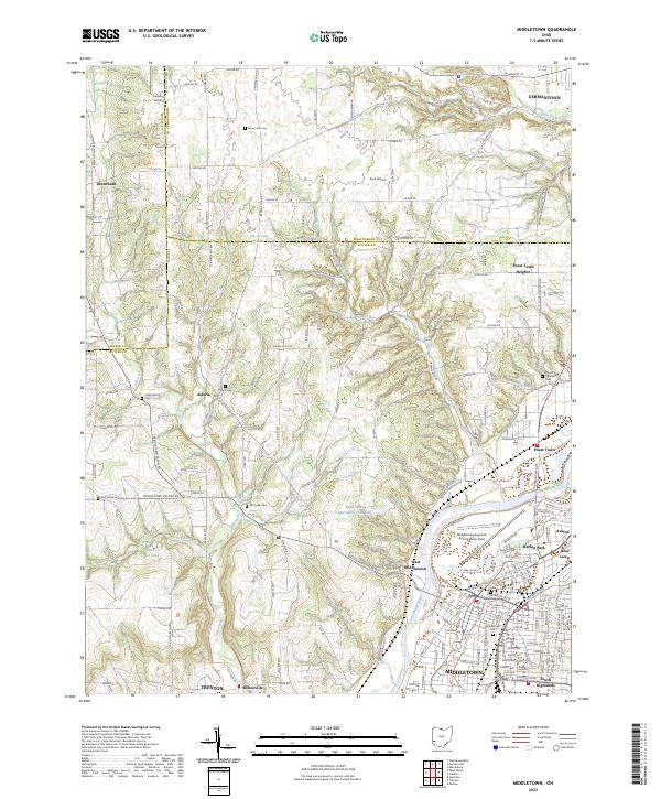 Middletown, OH — USGS 7.5-minute topo (2023)