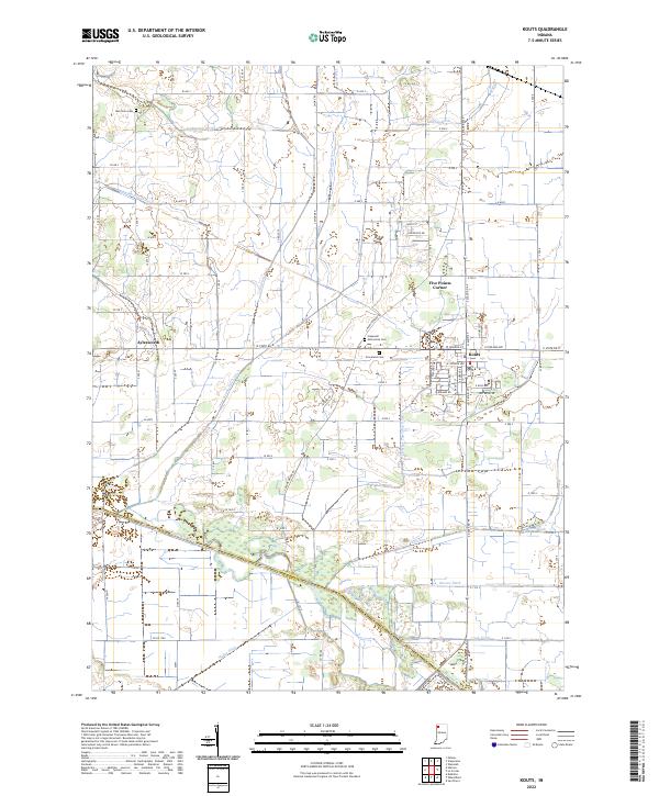 Kouts, IN — USGS 7.5-minute topo (2022)