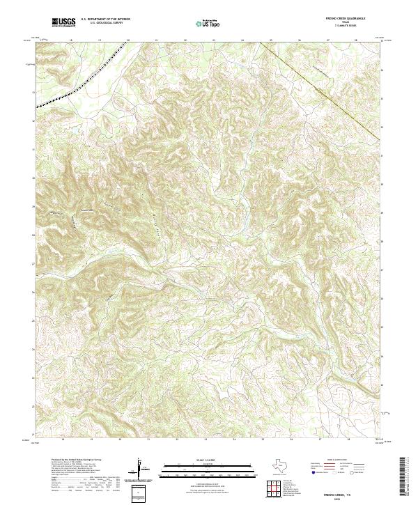 Fresno Creek, TX — USGS 7.5-minute topo (2022)