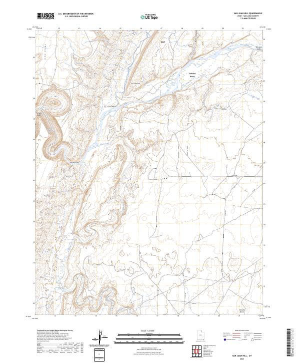 San Juan Hill, UT — USGS 7.5-minute topo (2023)