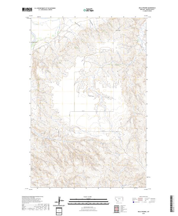 Belle Prairie, MT — USGS 7.5-minute topo (2024)