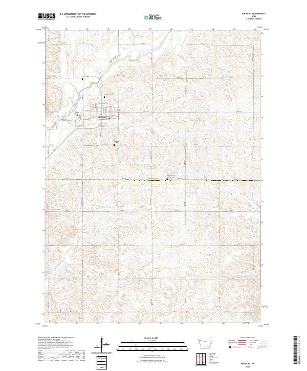 Kingsley, IA — USGS 7.5-minute topo (2022)