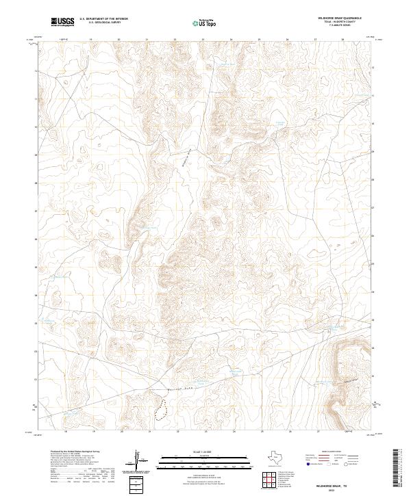 Wildhorse Draw, TX — USGS 7.5-minute topo (2022)
