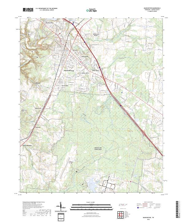 Manchester, TN — USGS 7.5-minute topo (2022)