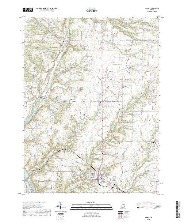 Liberty, IN — USGS 7.5-minute topo (2022)