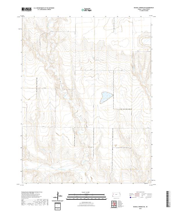 Russell Springs NE, KS — USGS 7.5-minute topo (2022)