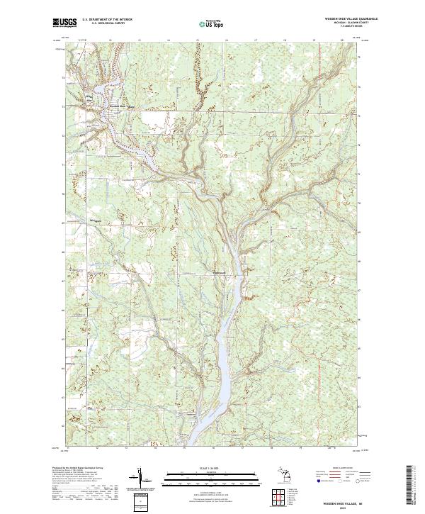 Wooden Shoe Village, MI — USGS 7.5-minute topo (2023)