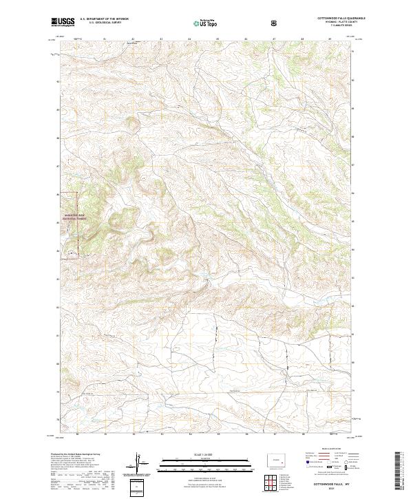 Cottonwood Falls, WY — USGS 7.5-minute topo (2021)
