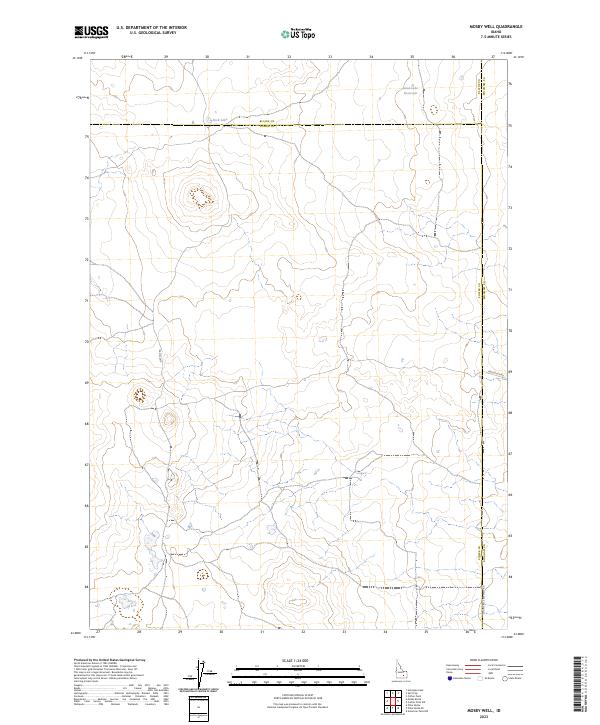 Mosby Well, ID — USGS 7.5-minute topo (2023)