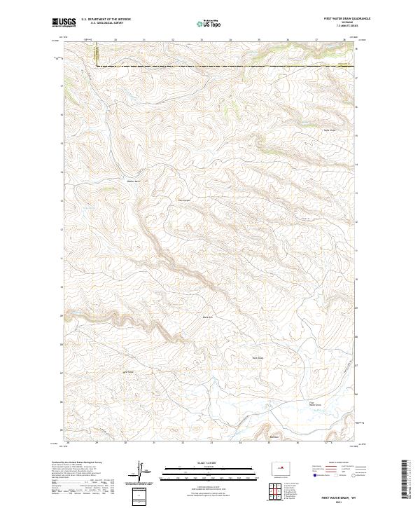 First Water Draw, WY — USGS 7.5-minute topo (2021)