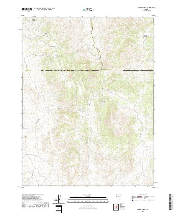 Mineral Peak, NV — USGS 7.5-minute topo (2021)
