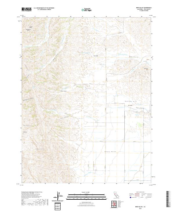 Bird Valley, CA — USGS 7.5-minute topo (2021)