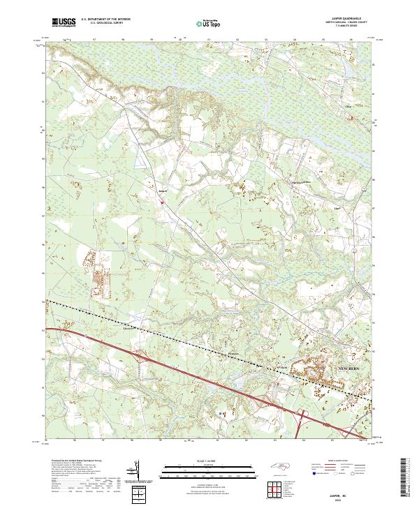 Jasper, NC — USGS 7.5-minute topo (2022)