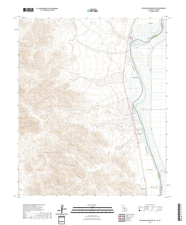 Big Maria Mountains SE, CA-AZ — USGS 7.5-minute topo (2021)