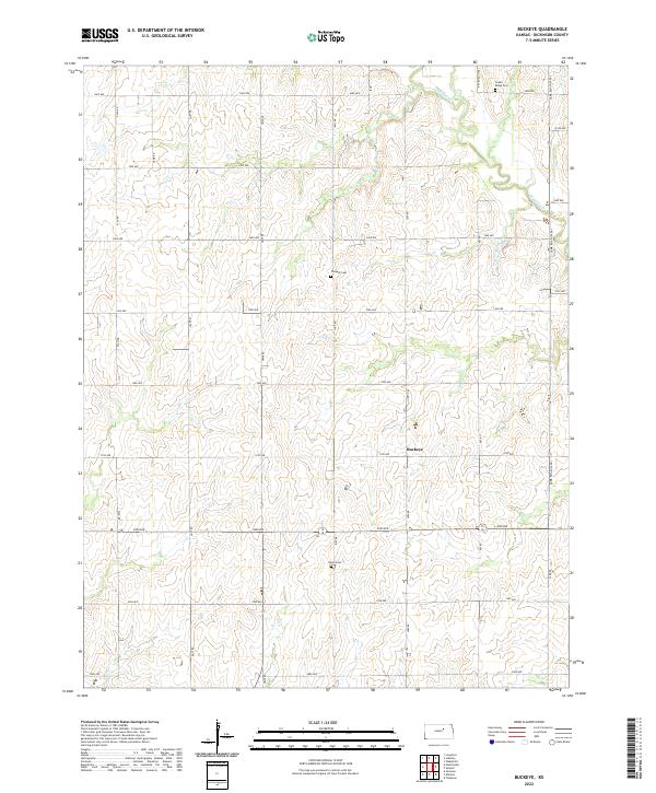 Buckeye, KS — USGS 7.5-minute topo (2022)