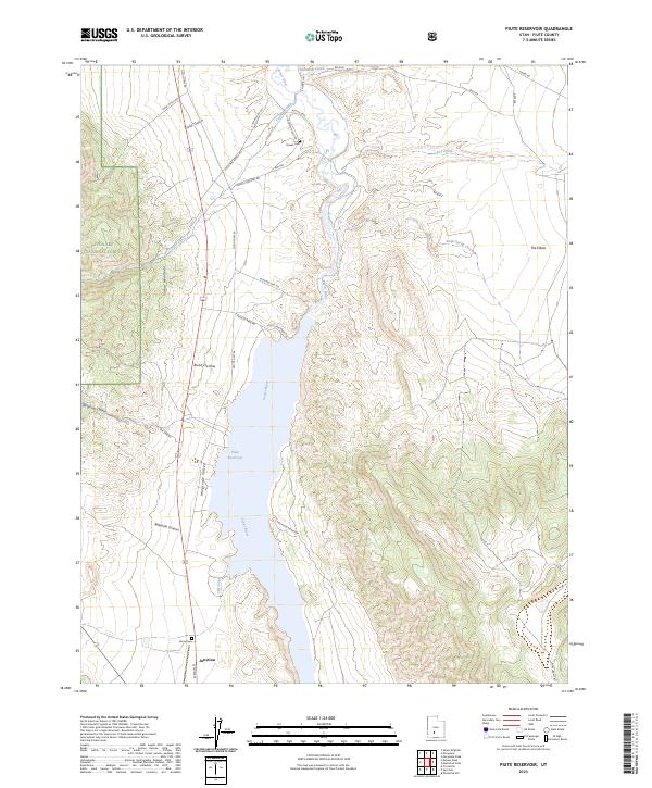 Piute Reservoir, UT — USGS 7.5-minute topo (2023)