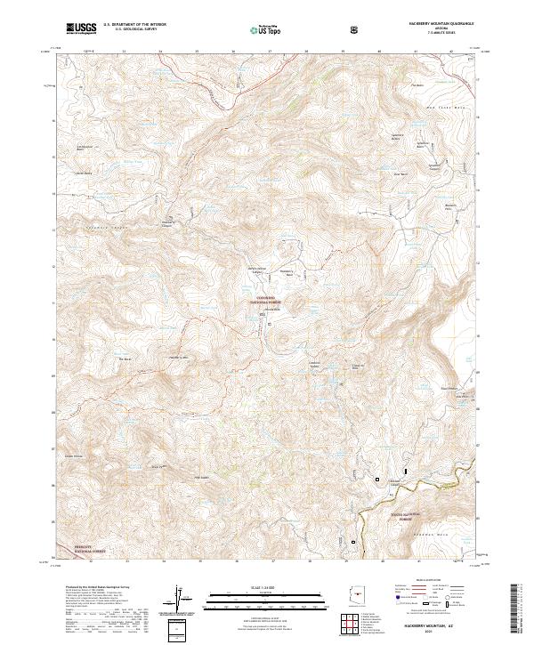 Hackberry Mountain, AZ — USGS 7.5-minute topo (2021)