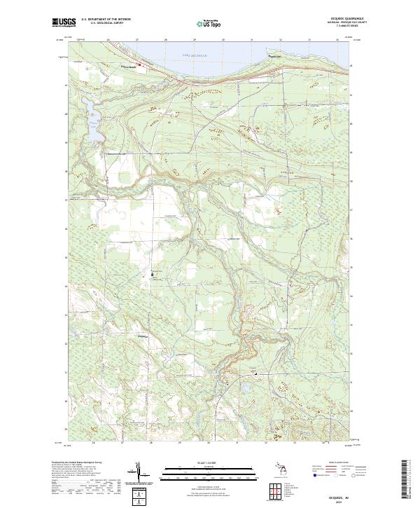 Ocqueoc, MI — USGS 7.5-minute topo (2023)