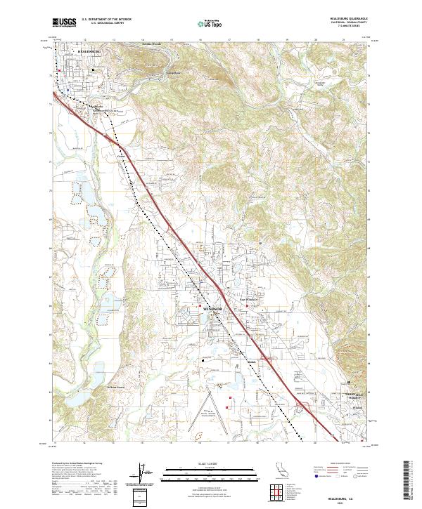 Healdsburg, CA — USGS 7.5-minute topo (2021)