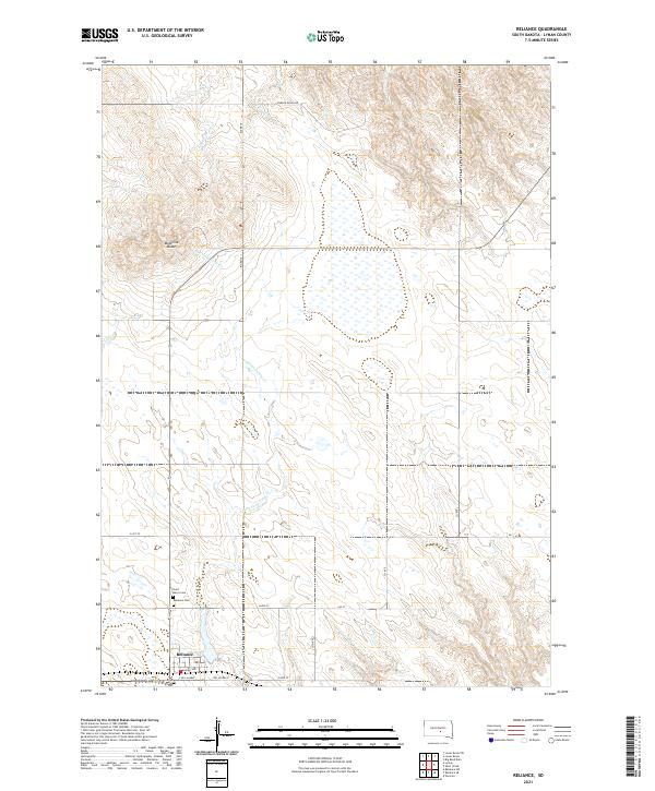 Reliance, SD — USGS 7.5-minute topo (2021)