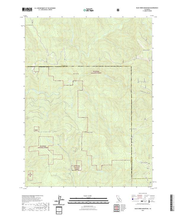 Blue Creek Mountain, CA — USGS 7.5-minute topo (2021)