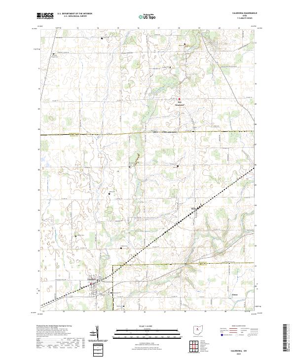 Caledonia, OH — USGS 7.5-minute topo (2023)