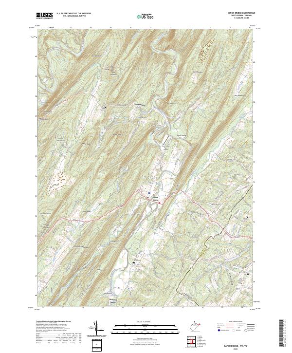 Capon Bridge, WV-VA — USGS 7.5-minute topo (2023)