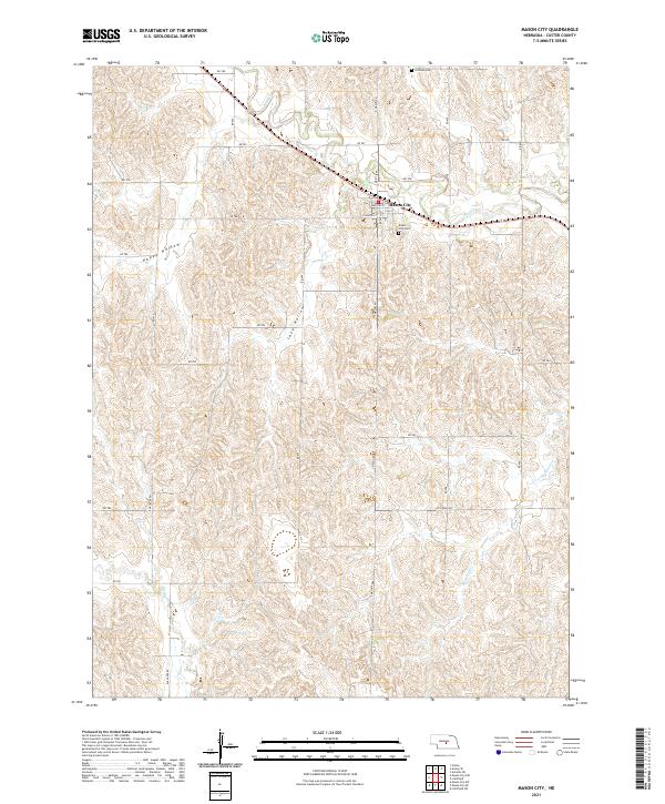 Mason City, NE — USGS 7.5-minute topo (2021)