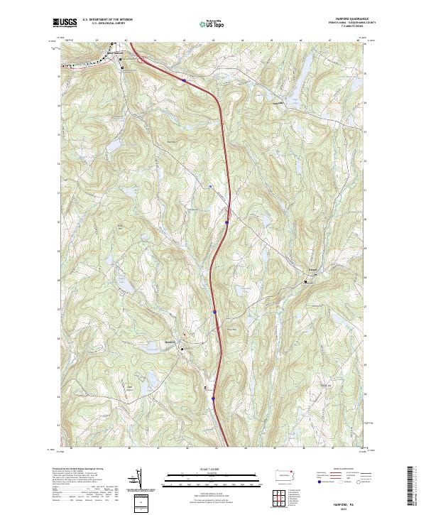 Harford, PA — USGS 7.5-minute topo (2023)