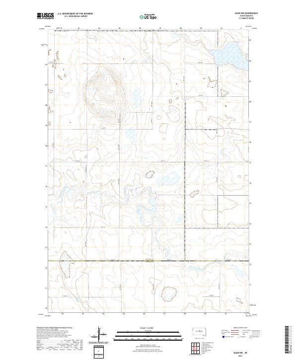 Agar NW, SD — USGS 7.5-minute topo (2021)